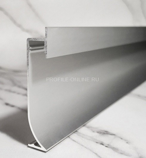 Алюминиевый плинтус с LED подсветкой 65 мм ПТ-68 LED серебро (профиль+экран) 3 м