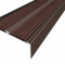 Алюминиевый противоскользящий угловой порог 70х22 мм с резиновыми вставками АУ-70-Анод коньяк-темно-коричневый 3 м
