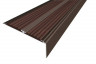 Алюминиевый противоскользящий угловой порог 70х22 мм с резиновыми вставками АУ-70-Анод коньяк-темно-коричневый 3 м