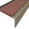 Алюминиевый угловой противоскользящий порог с резиновой вставкой 26х50 мм АУ-50-Анод шампань-коричневый 3 м