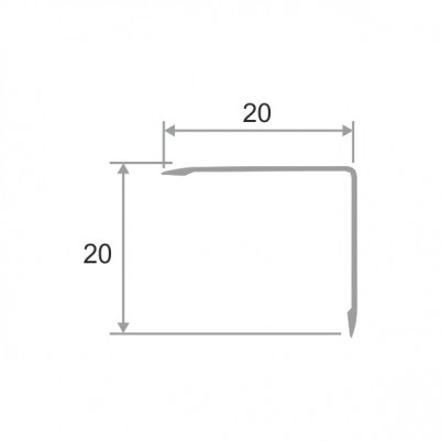 Уголок 20х20 мм из алюминия ПН-20х20 антрацитово-серый 2.7 м