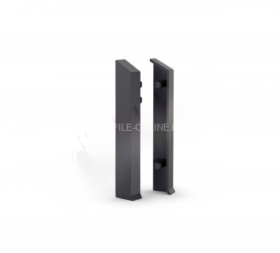 Заглушки для напольного плинтуса 70 мм Диал ДЛ-70з черный (кмп левая+правая)