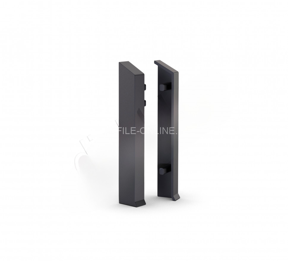 Заглушки для напольного плинтуса 70 мм Диал ДЛ-70з черный (кмп левая+правая)