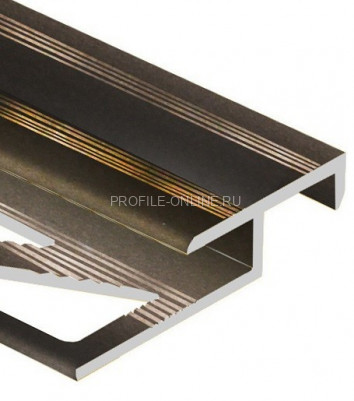 Алюминиевый Т-образный профиль закладной лестничный 20х12 мм PV58-06 бронза матовая 2,7 м
