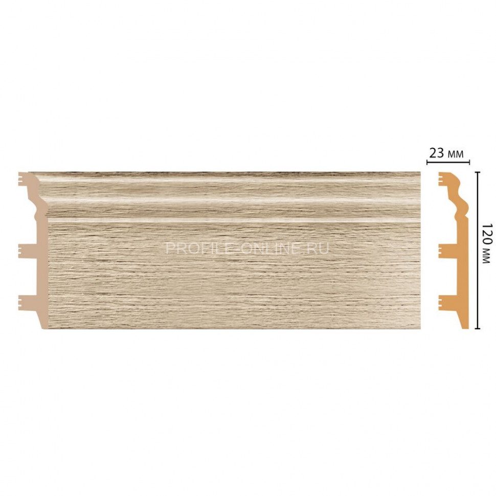 Плинтус напольный полистирол Ясень DECOMASTER D233-72ДМ (120x23x2400)