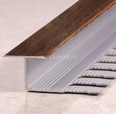 Алюминиевый Т-профиль 16 мм закладной Т-16 Л Дуб рустик 2,7 м (упаковка 10 штук)