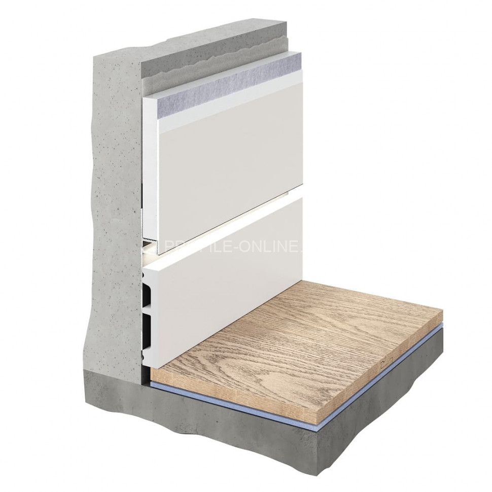 Плинтус напольный Decaro PL80 белый из полистирола 2 м