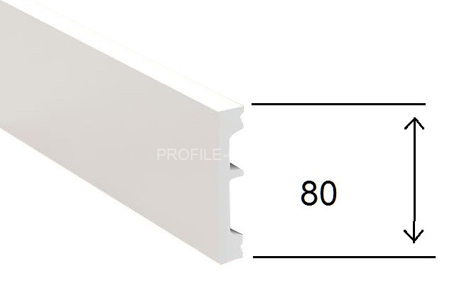 Плинтус напольный Decaro PL80 белый из полистирола 2 м