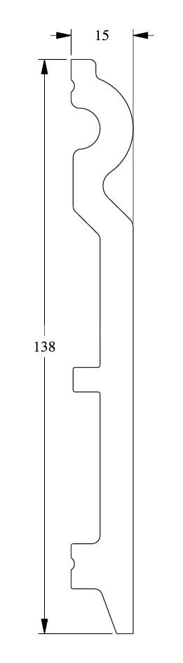 Гибкий плинтус для пола Orac Decor Duropolymer SX138F белый полистирол 138х15 мм 200 см