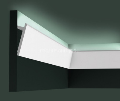 Потолочный плинтус для скрытой подсветки Orac Decor Duropolymer SX179 белого цвета из полистирола 97х29 мм 200 см