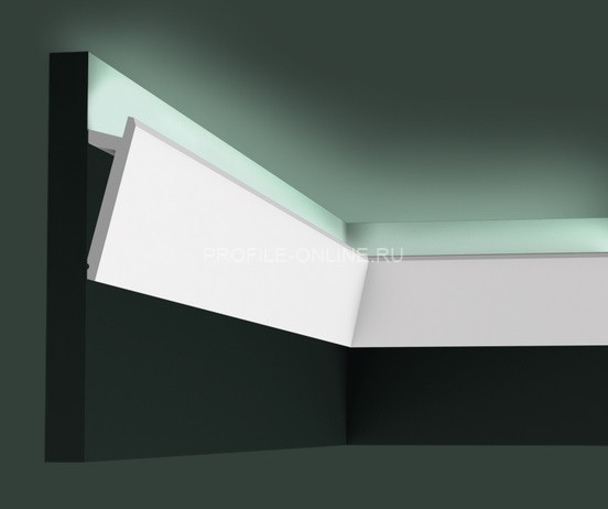 Потолочный плинтус для скрытой подсветки Orac Decor Duropolymer SX179 белого цвета из полистирола 97х29 мм 200 см