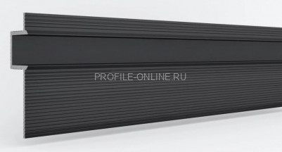 Алюминиевая рейка теневая скрытого монтажа 10 мм Laconistiq Classic черная 3 м