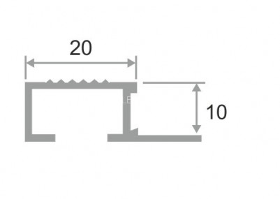 П-образный профиль алюминиевый с рифлением закладной 10х20 мм ПО-П10х20 бронза глянец 2,7 м