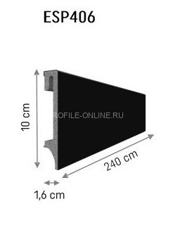 Плинтус для пола ПВХ 100 мм VOX Espumo ESP-406 черный 2.4 м
