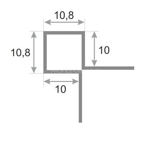 Угловой профиль закладной из нержавеющей стали SB020-10H серебро глянец браш 2,7 м