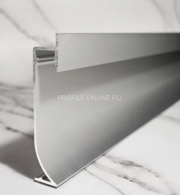 Алюминиевый плинтус с LED подсветкой 71 мм ПТ-71 LED серебро (профиль+ экран молочный) 3 м