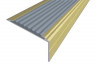 Алюминиевый угловой противоскользящий порог с резиновой вставкой 26х50 мм АУ-50-Анод золото-серый 3 м