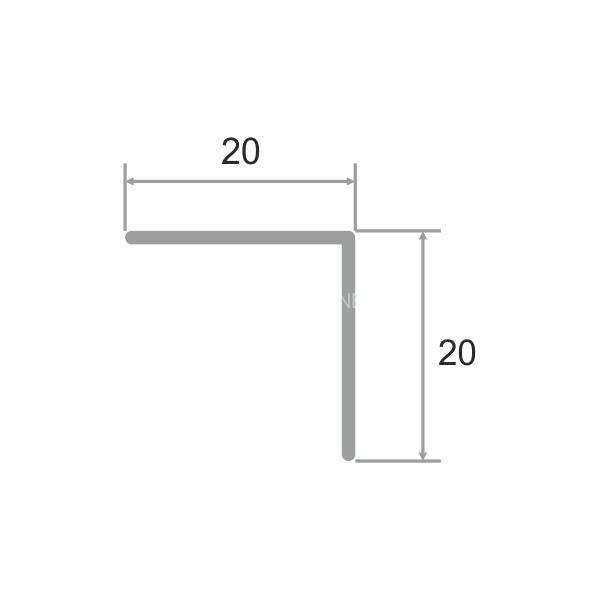 Уголок 21х21 мм из алюминия ПН-21х21 черный матовый 2.7 м