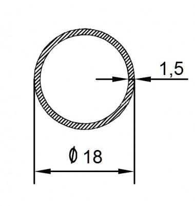 Алюминиевая труба 18х1,5 мм 3 м