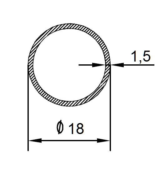 Алюминиевая труба 18х1,5 мм 3 м