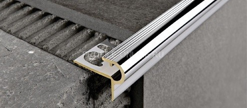 Латунный F-профиль под плитку FL 100 OC 10 хром 2,7м