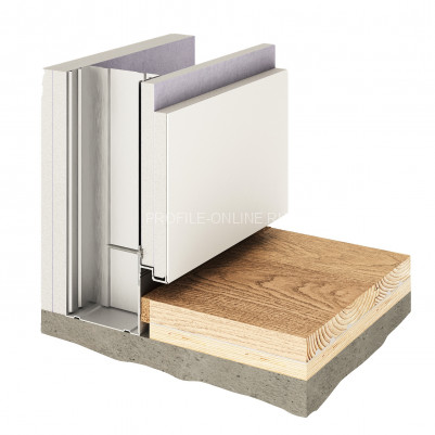 Теневой плинтус скрытого монтажа алюминиевый Decaro Engineering D001 под покраску с возможностью LED подсветки 2м