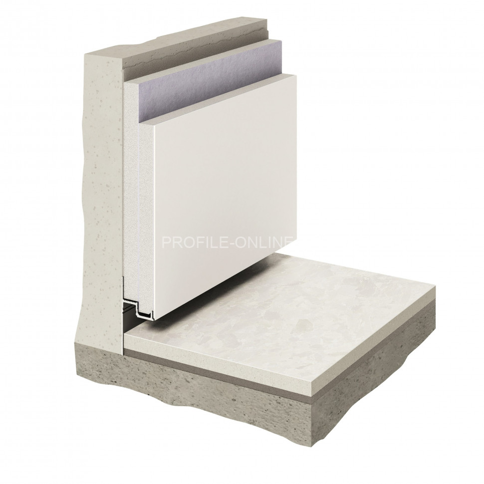 Теневой плинтус скрытого монтажа алюминиевый Decaro Engineering D001 под покраску с возможностью LED подсветки 2м