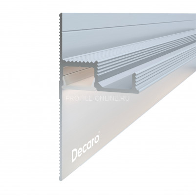 Теневой плинтус скрытого монтажа алюминиевый Decaro Engineering D001 под покраску с возможностью LED подсветки 2м