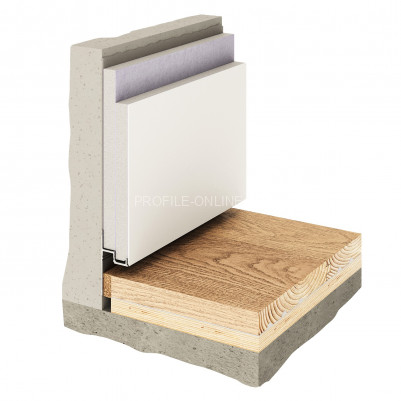 Теневой плинтус скрытого монтажа алюминиевый Decaro Engineering D001 под покраску с возможностью LED подсветки 2м