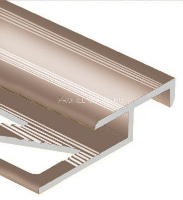 Алюминиевый Т-образный профиль закладной лестничный 20х12 мм PV58-07 бронза блестящая 2,7 м