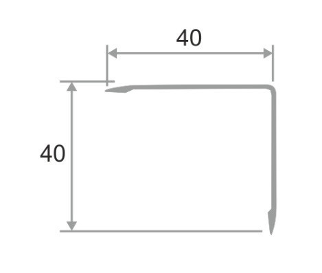 Алюминиевый уголок 40х40 равнополочный ПН-40х40 черный матовый 2,7 м