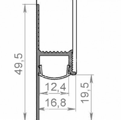 Теневой плинтус скрытого монтажа алюминиевый с LED подсветкой Диал ТП-50LED черный 3 м