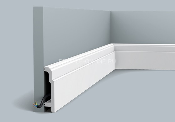 Гибкий плинтус для пола Orac Decor Duropolymer SX155F белый полистирол 108х25 мм 200 см