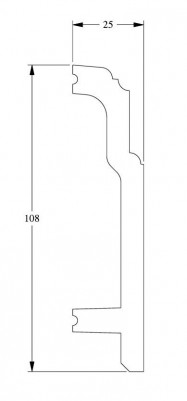 Гибкий плинтус для пола Orac Decor Duropolymer SX155F белый полистирол 108х25 мм 200 см