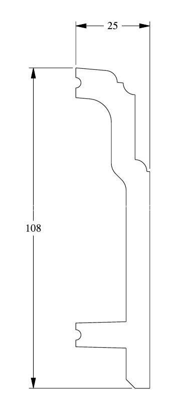 Гибкий плинтус для пола Orac Decor Duropolymer SX155F белый полистирол 108х25 мм 200 см