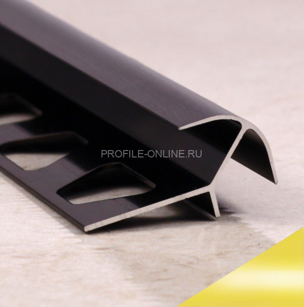 Алюминиевый профиль для наружных углов закладной ПО-10х10 золото глянец 2,7 м