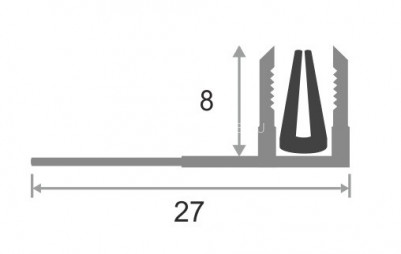 Монтажная планка для Т-профиля алюминиевая 10 мм ПТО-10 без покрытия 2,7 м