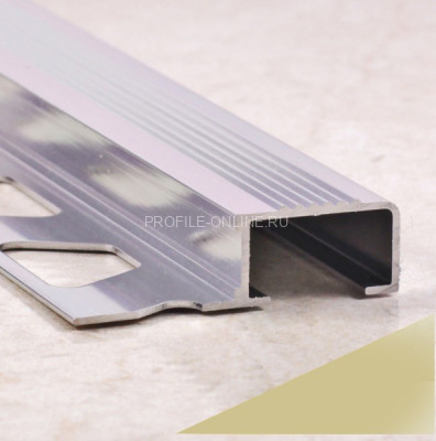 П-образный профиль алюминиевый с рифлением закладной 10х20 мм ПО-П10х20 бронза матовая 2,7 м