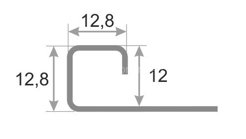 Нержавеющий П-профиль окантовочный стальной SB016-12H серебро глянец 2,7 м