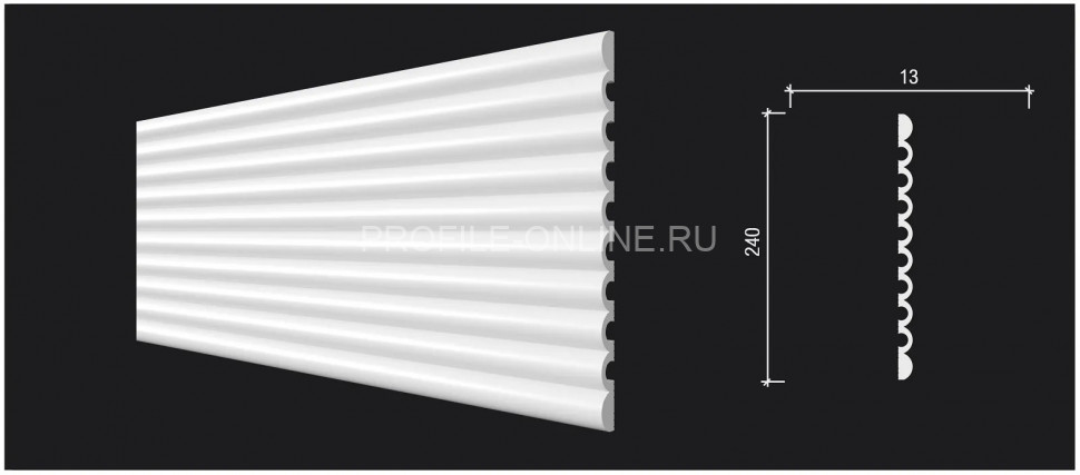 Отделочная стеновая декоративная панель 3D 240х13х3000 мм Decor-Dizayn DD910(3m) из полистирола белая, под покраску 3 м