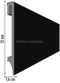 Плинтус для пола ПВХ 120 мм VOX Espumo ESP-506 черный 2.4 м