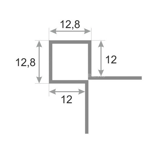 Угловой профиль закладной из нержавеющей стали SB020-12H серебро глянец 2,7 м