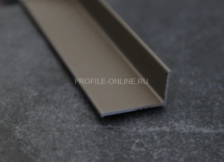 Алюминиевый уголок внутренний 21х21 мм ПВ21х21 шампань матовая 2,7 м
