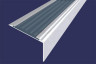 Алюминиевый угловой противоскользящий порог с резиновой вставкой 20х38 мм АУ-38-Анод серебро-серый 2,7 м