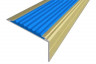 Алюминиевый угловой противоскользящий порог с резиновой вставкой 26х50 мм АУ-50-Анод золото-синий 3 м