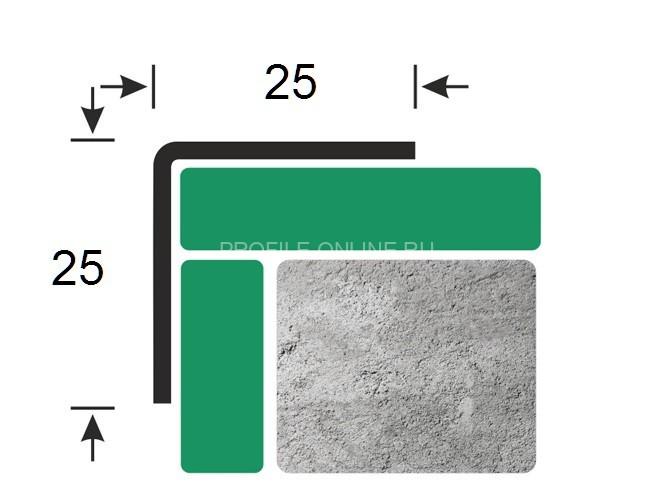 Нержавеющий уголок стальной равнополочный ПБ 25х25 (прямой AISI 430) полированный 3 м