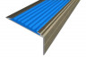 Алюминиевый угловой противоскользящий порог с резиновой вставкой 26х50 мм АУ-50-Анод шампань-синий 3 м
