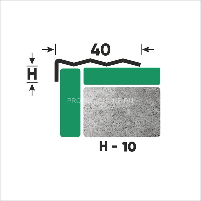 Угловой нержавеющий порог стальной 40х10 мм FCA 10 GM золото сатинированное 270 см