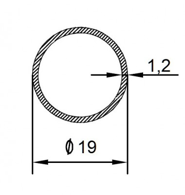 Алюминиевая труба 19х1,2 мм 3 м