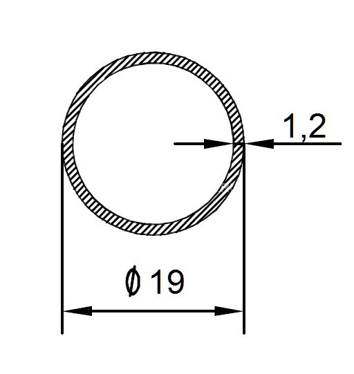Алюминиевая труба 19х1,2 мм 3 м